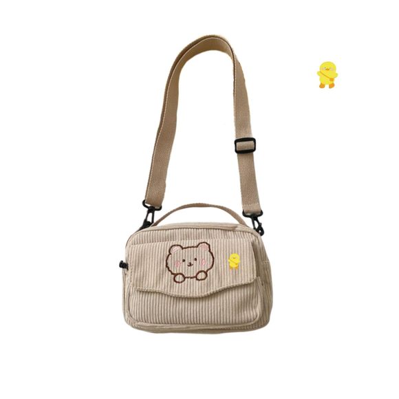 Small Cute Corduroy Crossbody Bag Min Kawaii Purse Small Kawaii Crossbody Bag x - Picture 1 of 8